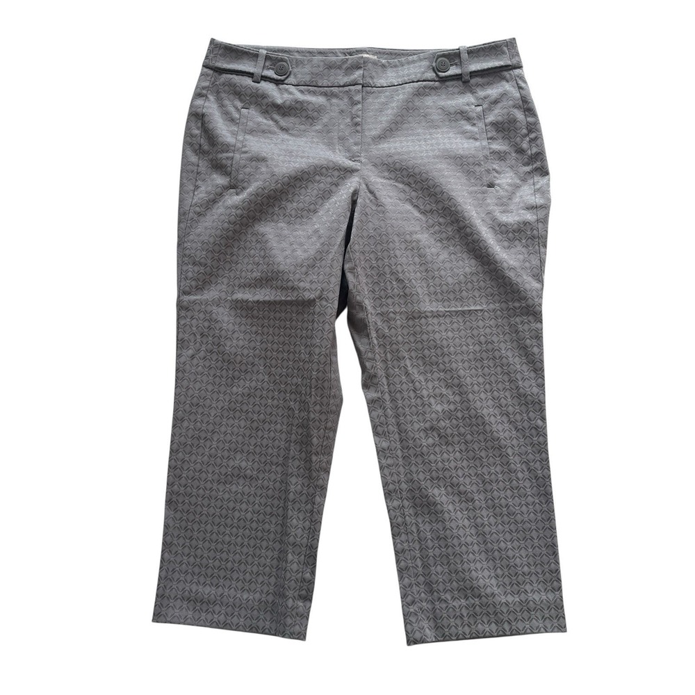 LOFT Women's Size 10P Petite Gray‎ Dress Pants Geometric Old Money Preppy